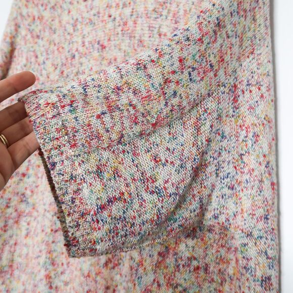 89th & Madison Cardigan Size Large Open Front Multicolor Knit Short Sleeve - Picture 7 of 8